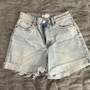 High waisted denim shorts